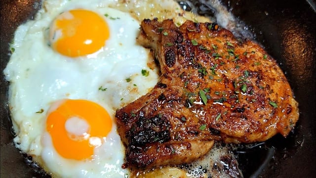 Pork Chops & Eggs.