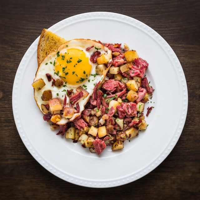 Corned Beef Hash & Eggs.