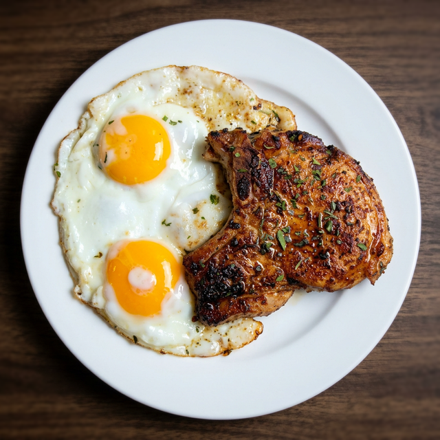 Pork Chops & Eggs.