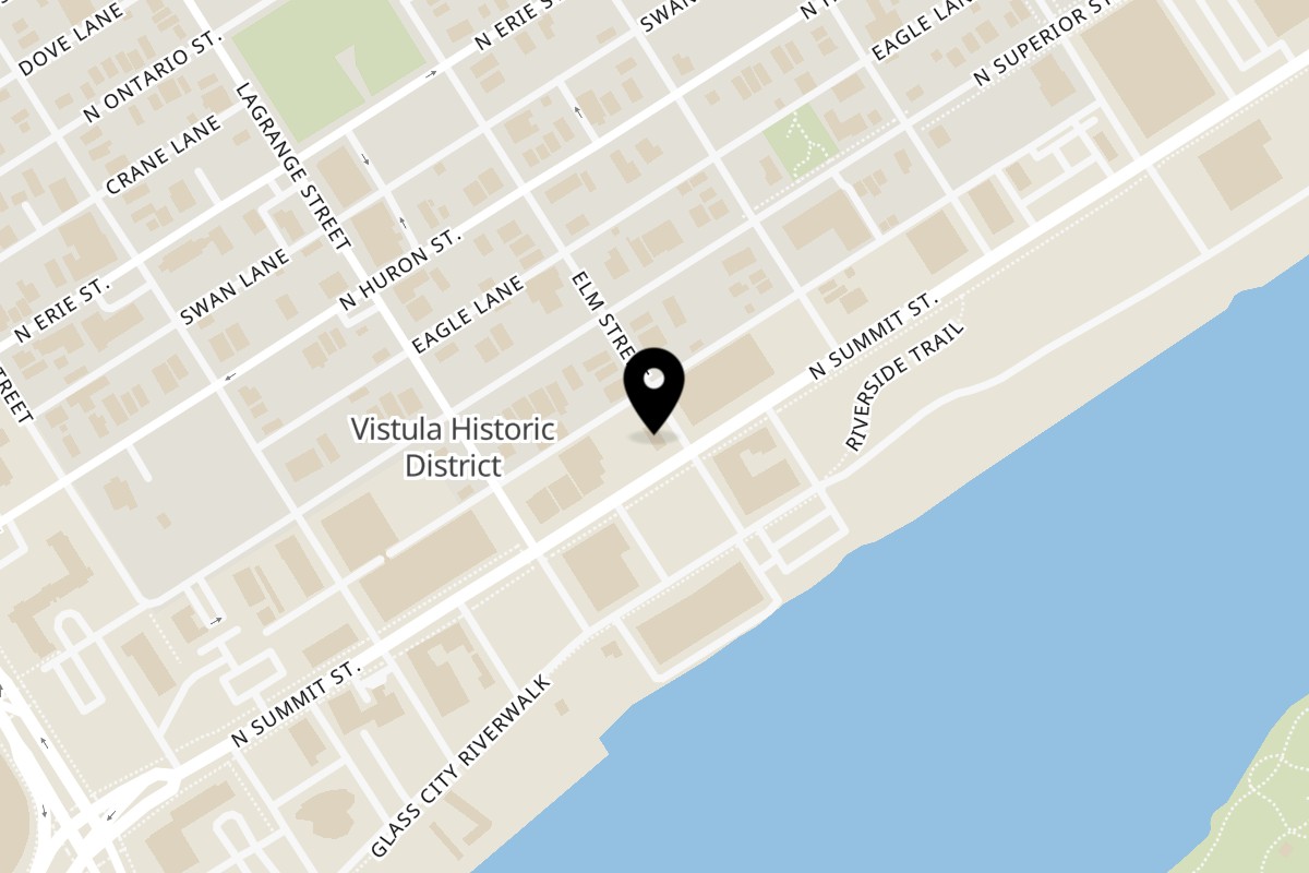 Map showing the location of Summit Diner on 1039 N Summit St in Toledo